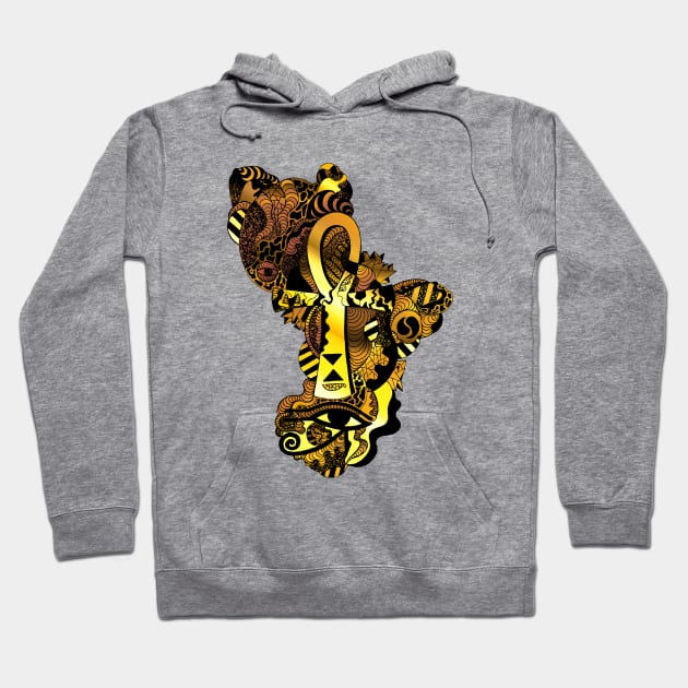 Gold Horus Ankh Hoodie by kenallouis